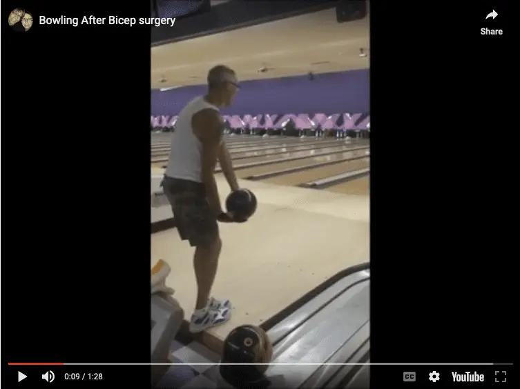 Bowling after Biceps Rupture/Tear