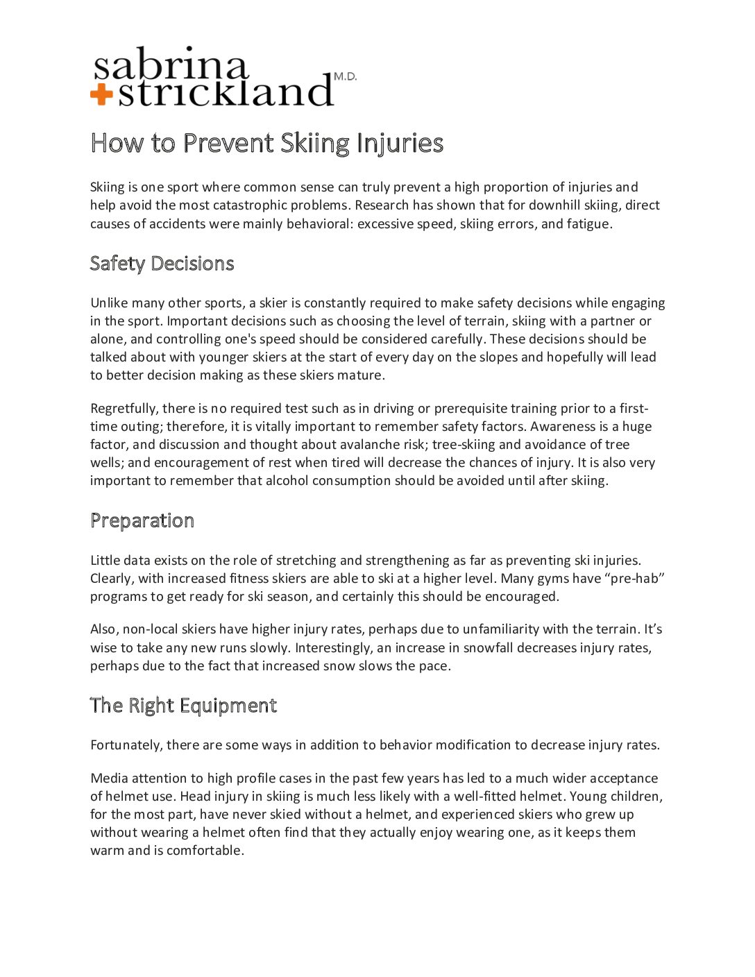 How to Prevent Skiing Injuries