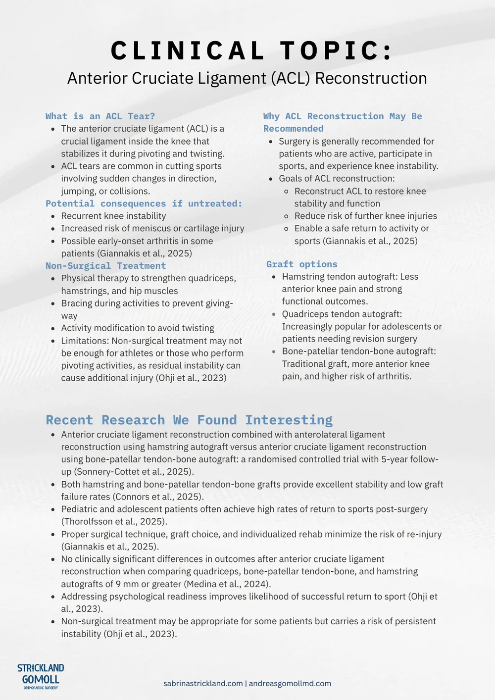 Strickland Gomoll Orthopaedic Surgery Newsletter, Volume 1 — page 6